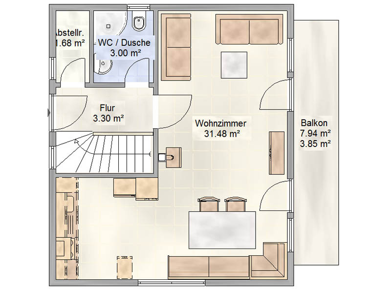 Zimmerplan vom Haus 1